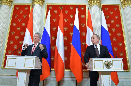 Russian President Vladimir Putin's meeting with President of Austria Heinz Fischer
