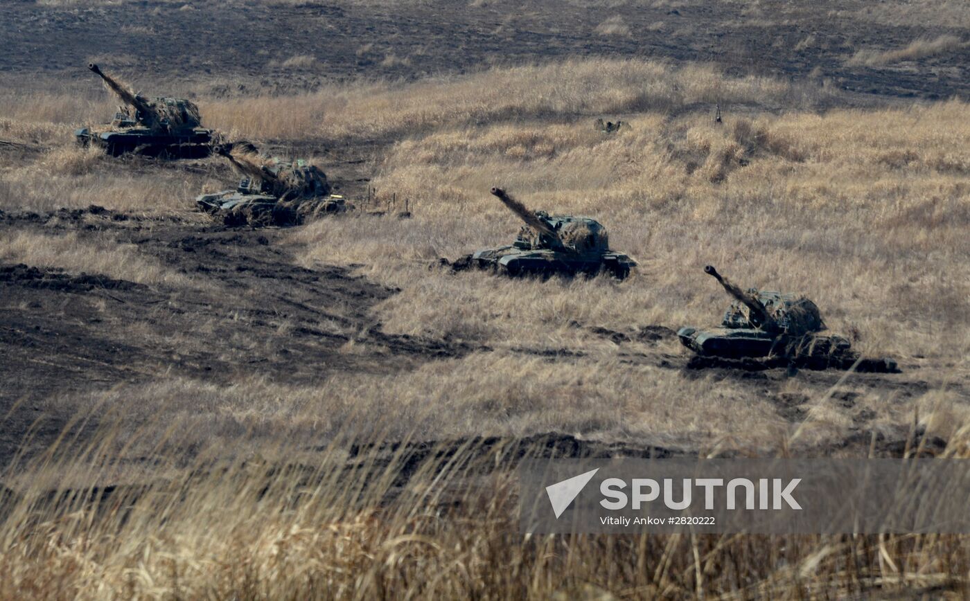 Tactical drill of Pacific Fleet's Naval Infantry brigade and motor-rifle brigade of 5th Combined Arms Army of Eastern Military District