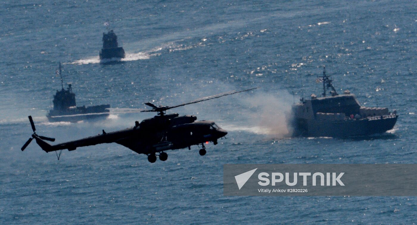 Tactical drill of Pacific Fleet's Naval Infantry brigade and motor-rifle brigade of 5th Combined Arms Army of Eastern Military District