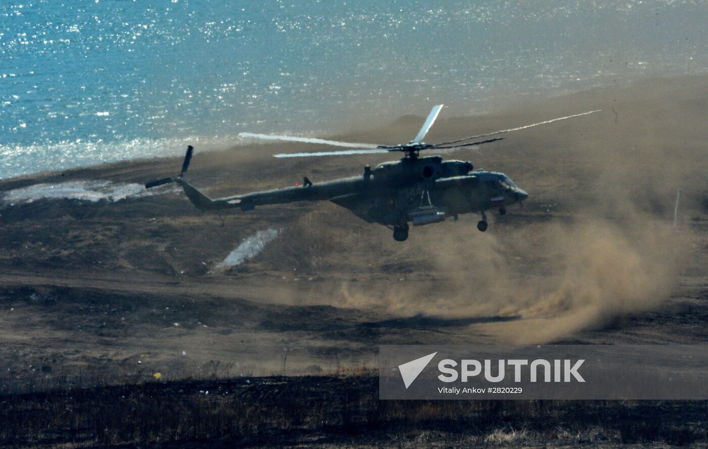 Tactical drill of Pacific Fleet's Naval Infantry brigade and motor-rifle brigade of 5th Combined Arms Army of Eastern Military District