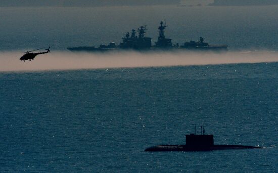 Tactical drill of Pacific Fleet's Naval Infantry brigade and motor-rifle brigade of 5th Combined Arms Army of Eastern Military District