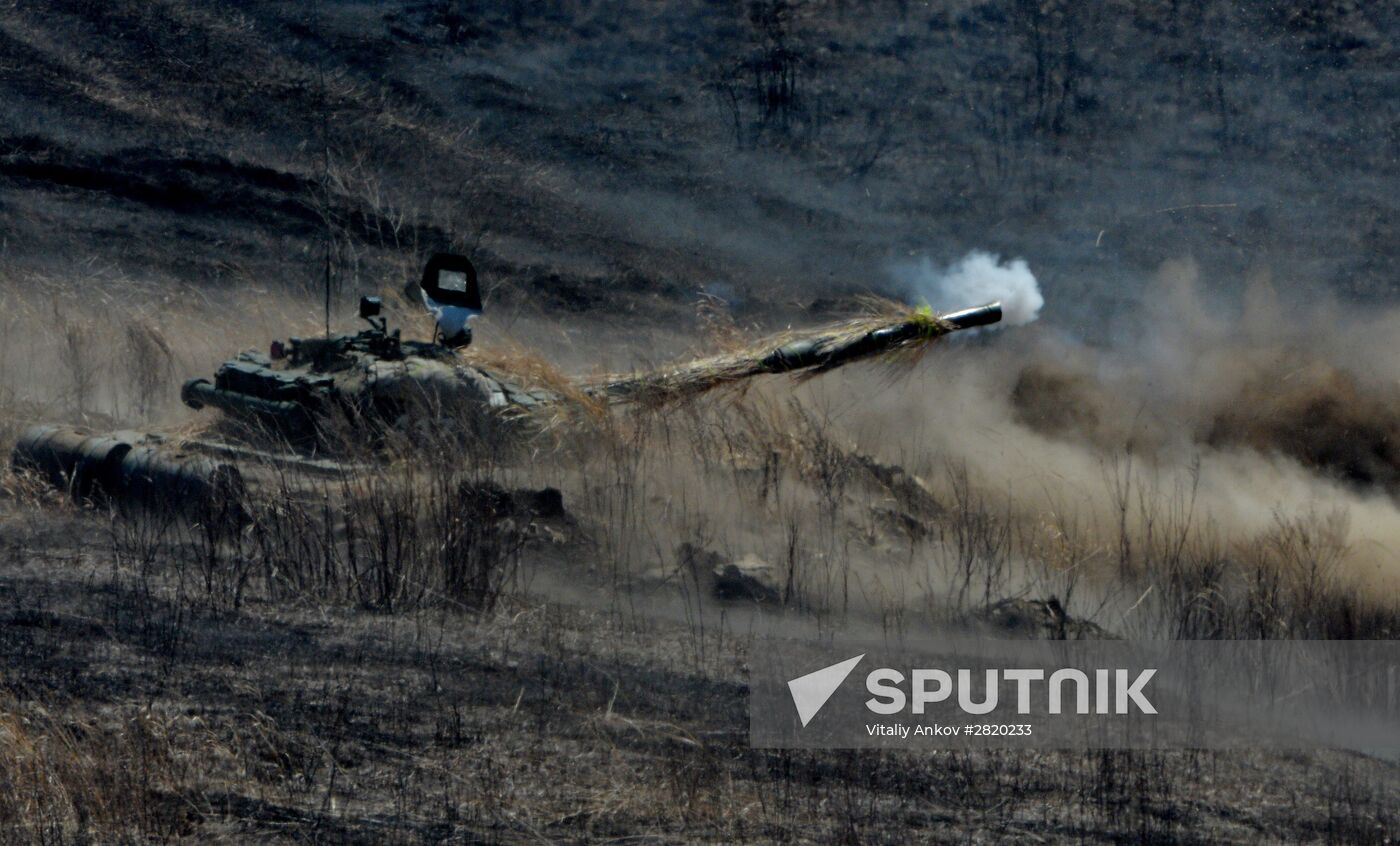 Tactical drill of Pacific Fleet's Naval Infantry brigade and motor-rifle brigade of 5th Combined Arms Army of Eastern Military District