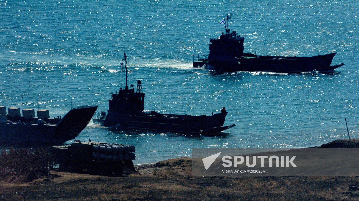 Tactical drill of Pacific Fleet's Naval Infantry brigade and motor-rifle brigade of 5th Combined Arms Army of Eastern Military District