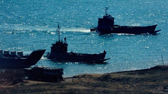 Tactical drill of Pacific Fleet's Naval Infantry brigade and motor-rifle brigade of 5th Combined Arms Army of Eastern Military District