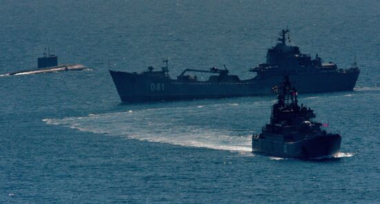 Tactical drill of Pacific Fleet's Naval Infantry brigade and motor-rifle brigade of 5th Combined Arms Army of Eastern Military District