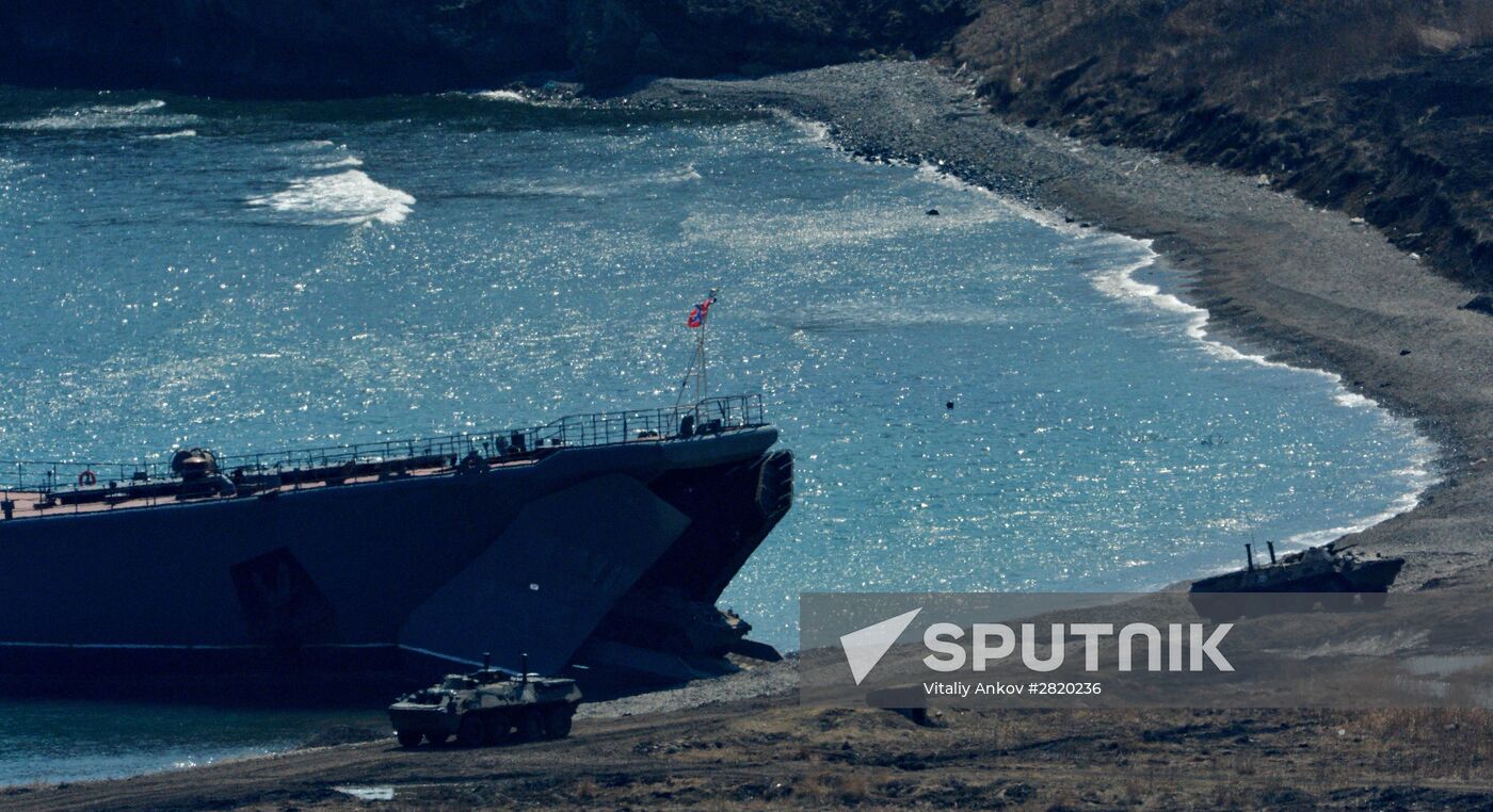 Tactical drill of Pacific Fleet's Naval Infantry brigade and motor-rifle brigade of 5th Combined Arms Army of Eastern Military District