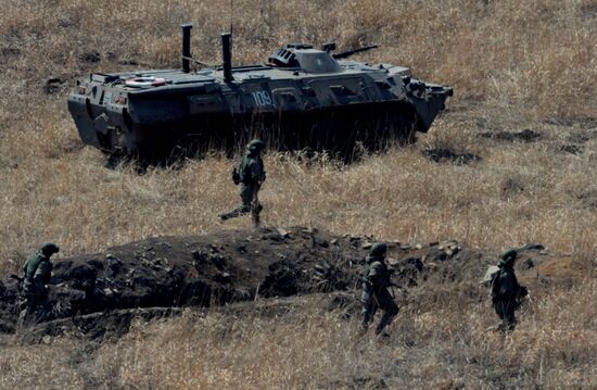 Tactical drill of Pacific Fleet's Naval Infantry brigade and motor-rifle brigade of 5th Combined Army of Eastern Military District