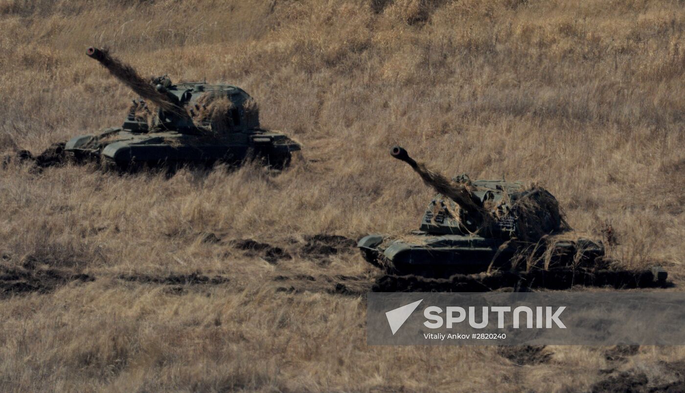 Tactical drill of Pacific Fleet's Naval Infantry brigade and motor-rifle brigade of 5th Combined Arms Army of Eastern Military District
