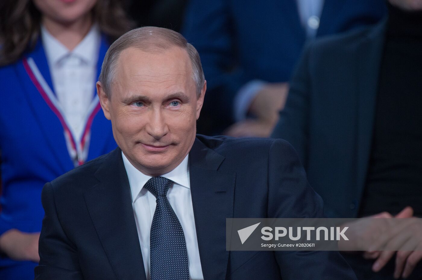 President Vladimir Putin attends Russian Popular Front's media forum, Truth and Justice