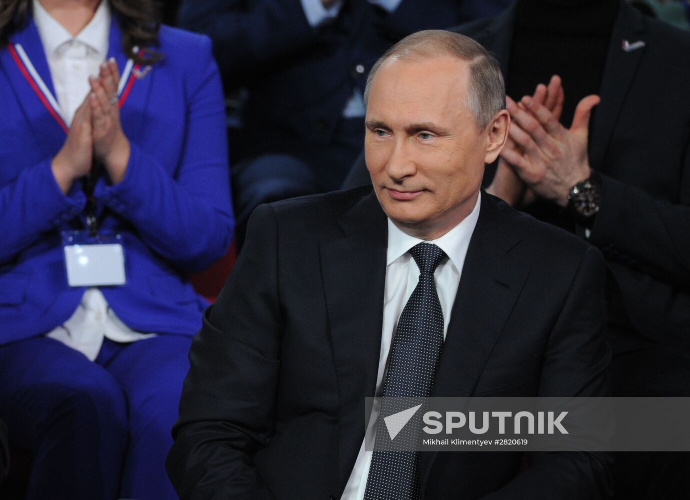 President Vladimir Putin attends Russian Popular Front's media forum, Truth and Justice