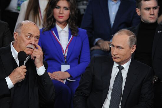 President Vladimir Putin attends Russian Popular Front's media forum, Truth and Justice