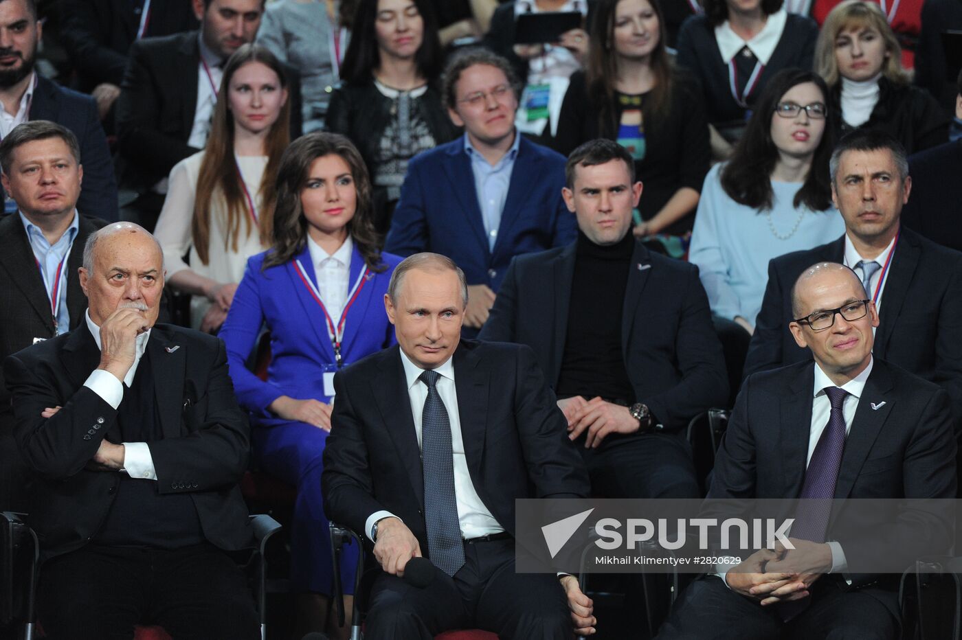 President Vladimir Putin attends Russian Popular Front's media forum, Truth and Justice