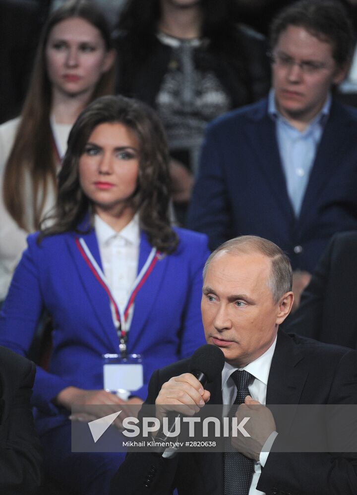 President Vladimir Putin attends Russian Popular Front's media forum, Truth and Justice