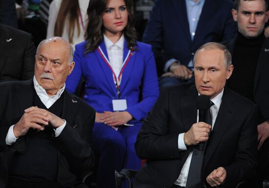 President Vladimir Putin attends Russian Popular Front's media forum, Truth and Justice