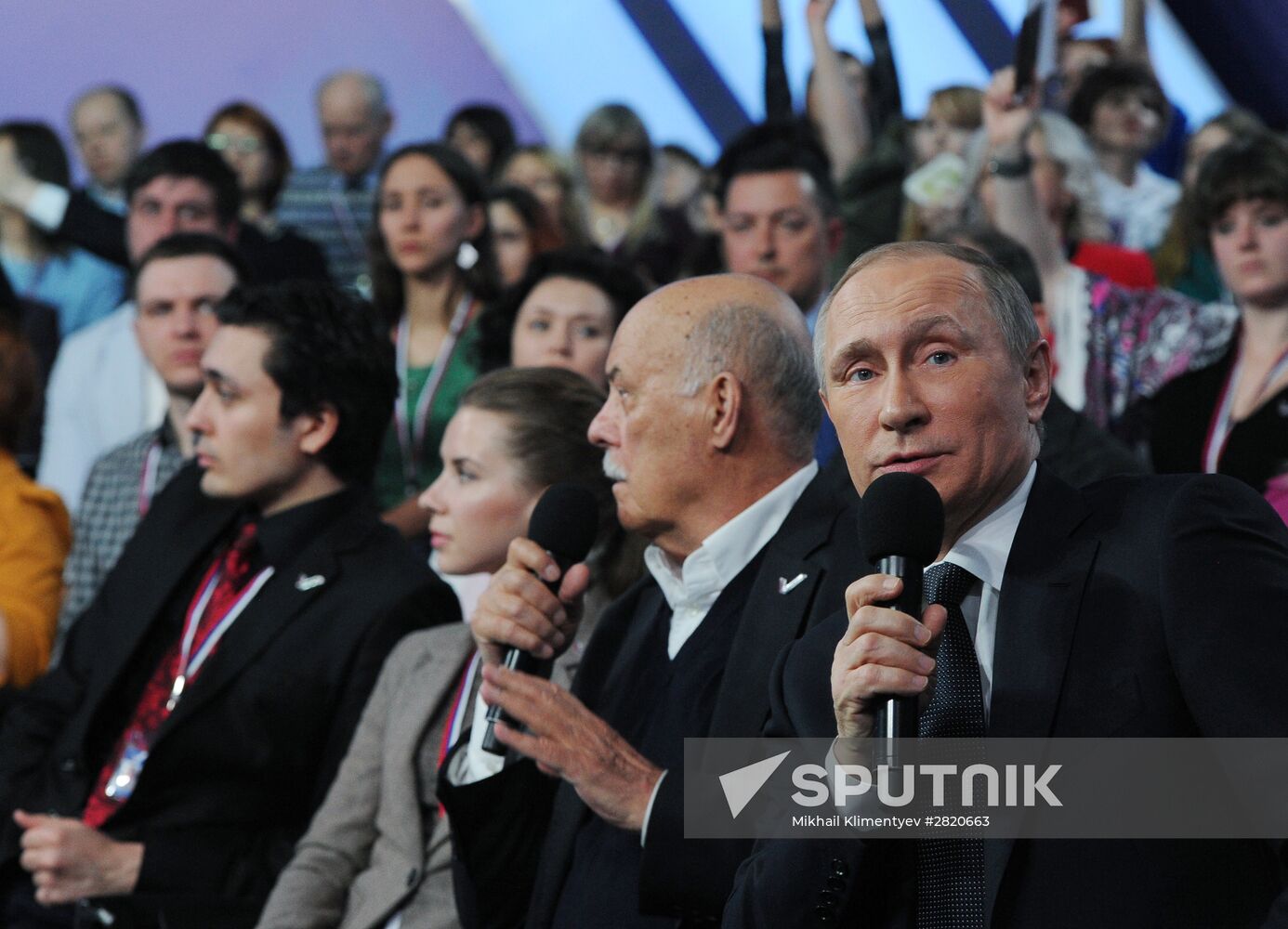 President Vladimir Putin attends Russian Popular Forum's media forum,Truth and Justice