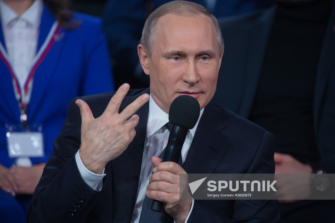 President Vladimir Putin attends Russian Popular Front's media forum, Truth and Justice