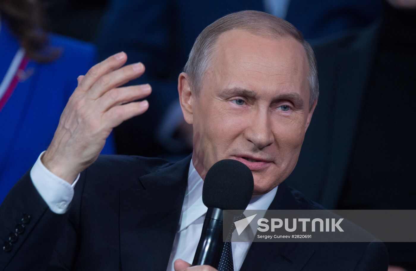 President Vladimir Putin attends Russian Popular Front's media forum, Truth and Justice