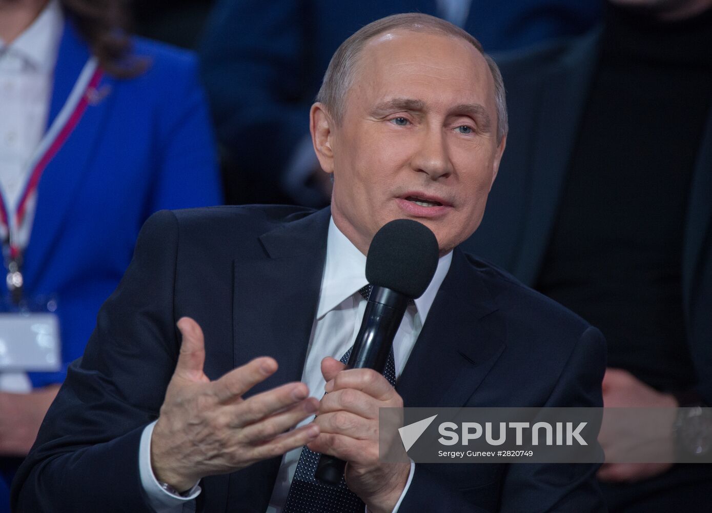 President Vladimir Putin attends Russian Popular Front's media forum, Truth and Justice