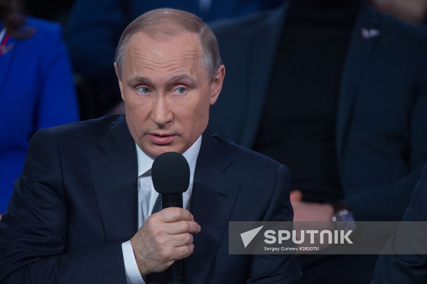 President Vladimir Putin attends Russian Popular Front's media forum, Truth and Justice
