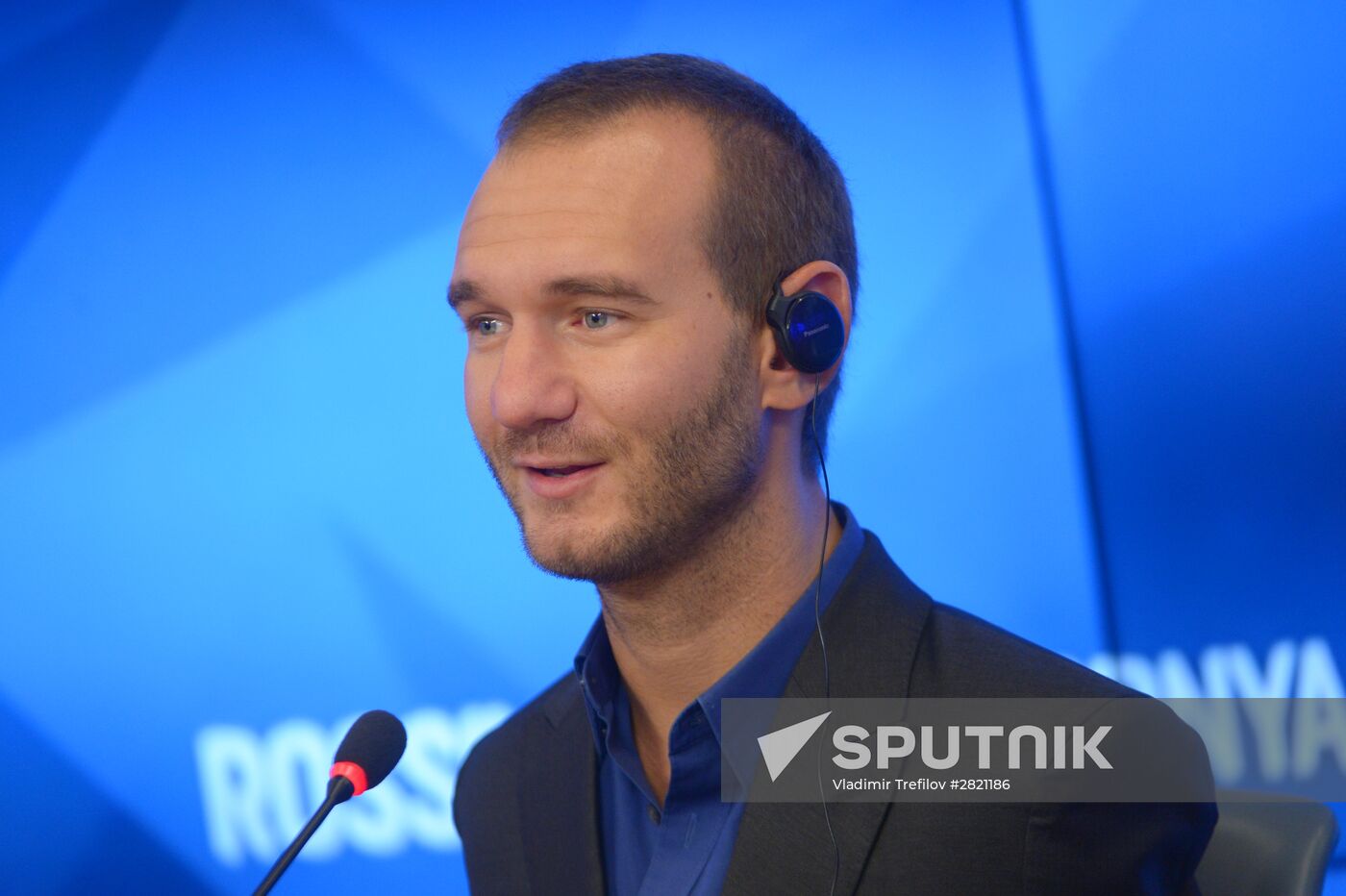 News conference by writer and sponsor Nick Vujcic