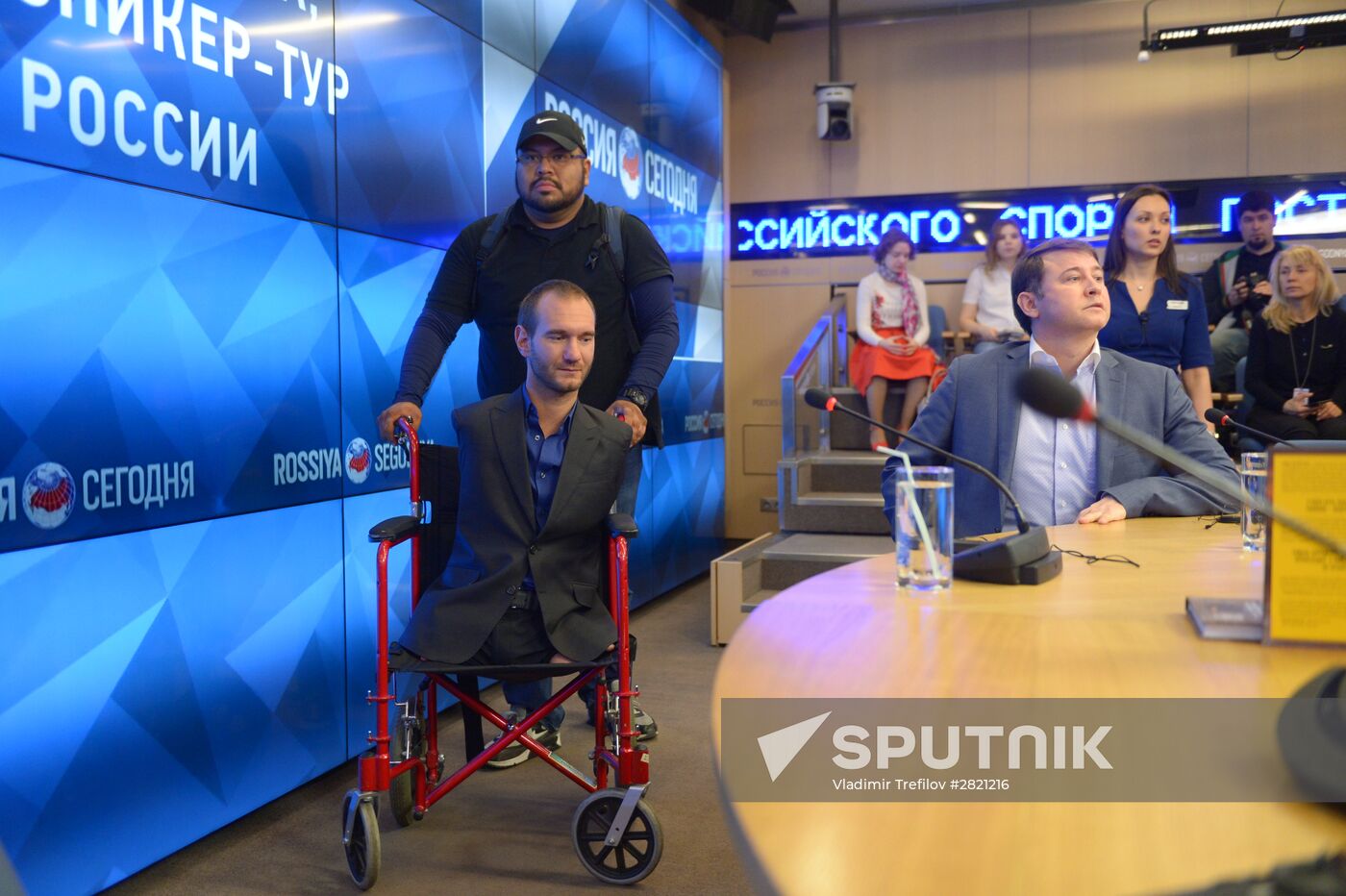 News conference by writer and sponsor Nick Vujicic