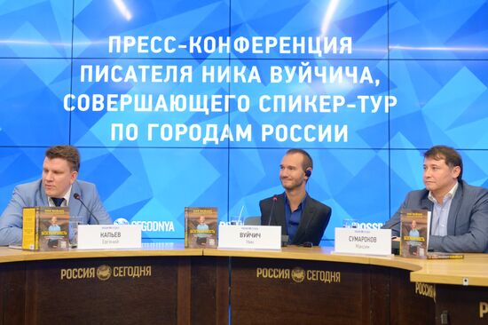 News conference by writer and sponsor Nick Vujicic