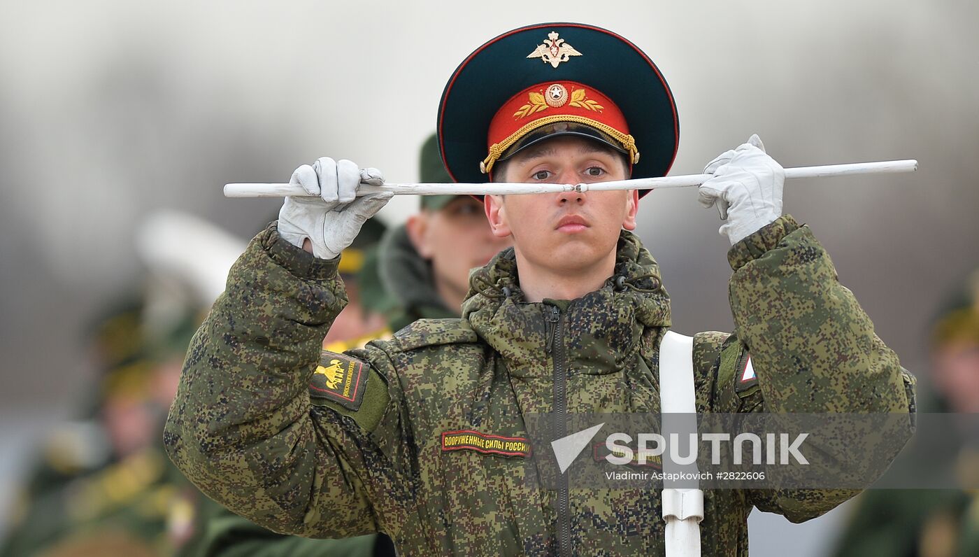 Rehearsing V-Day military parade on May 9