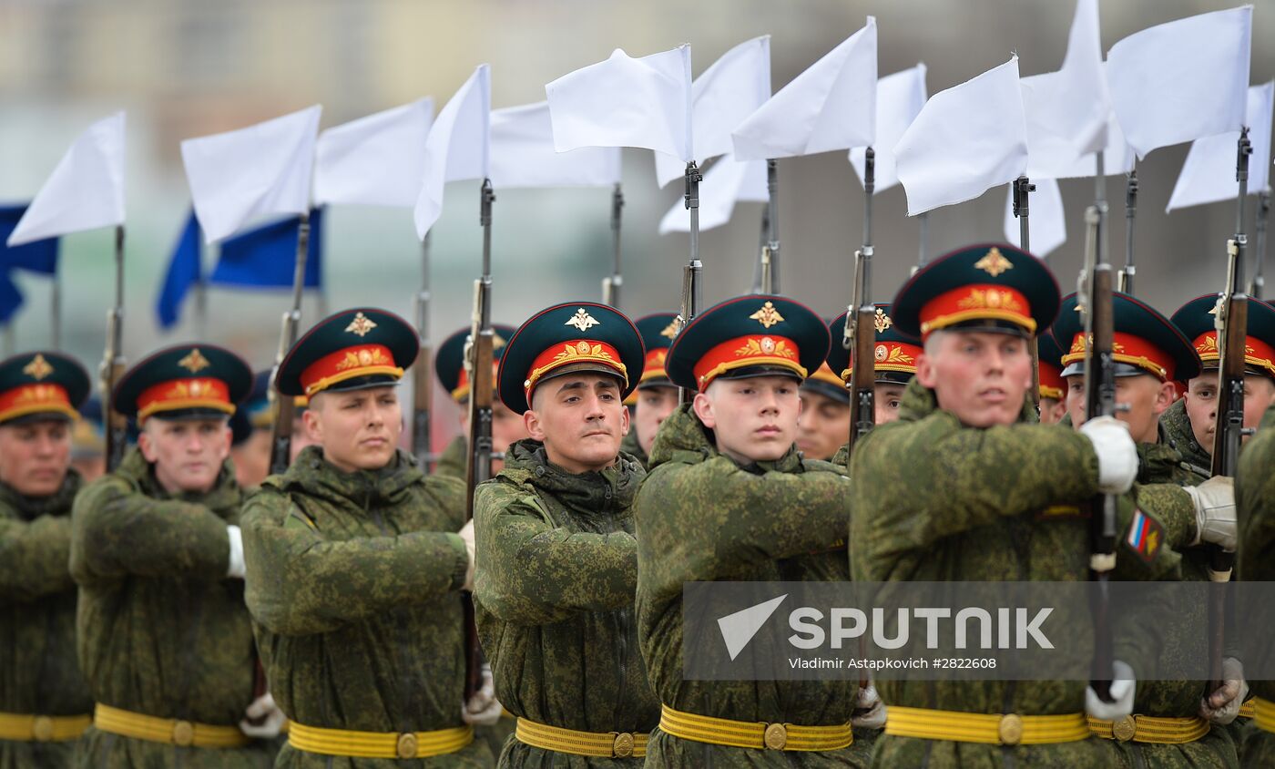 Rehearsing V-Day military parade on May 9