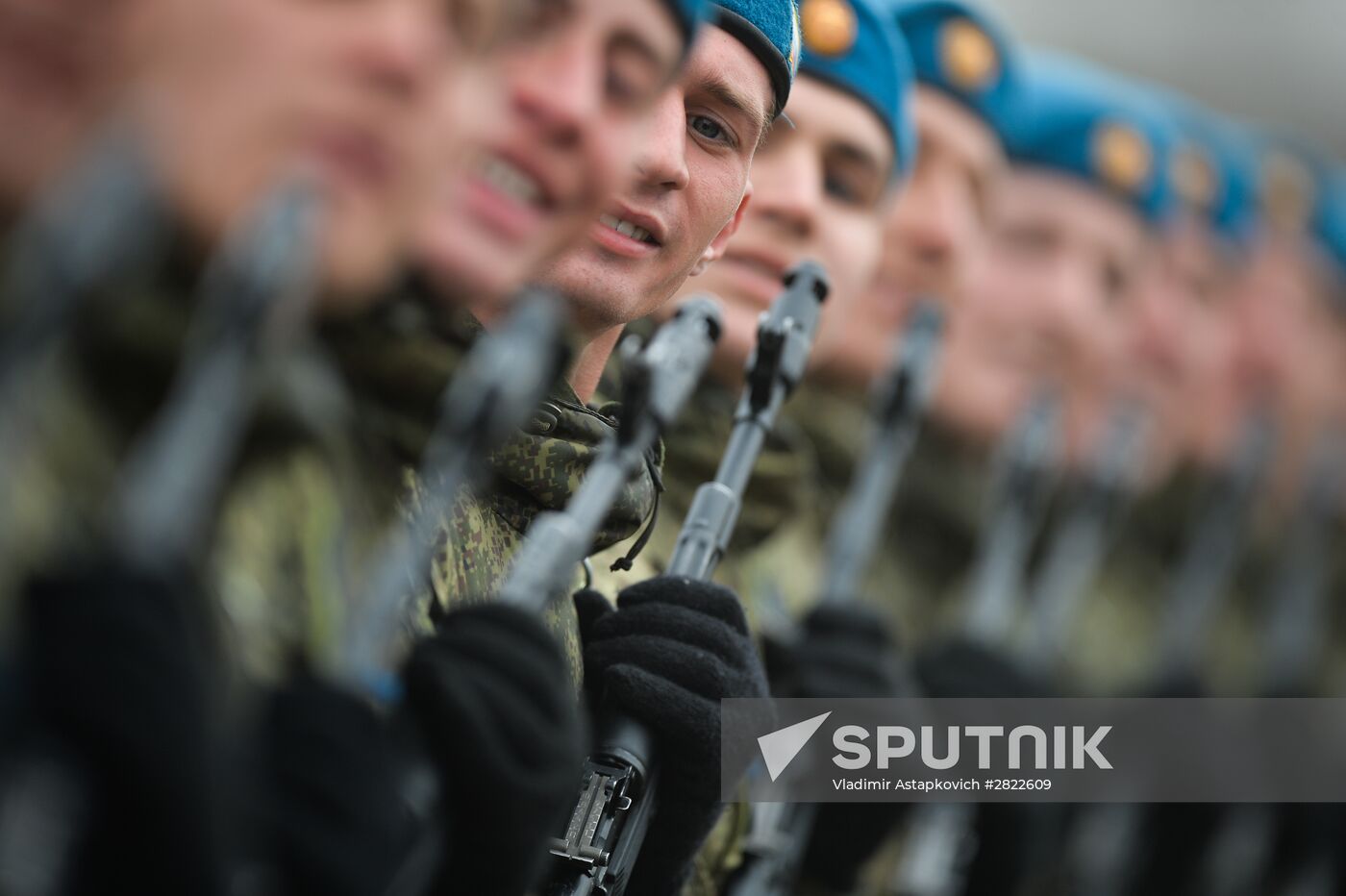 Rehearsing V-Day military parade on May 9
