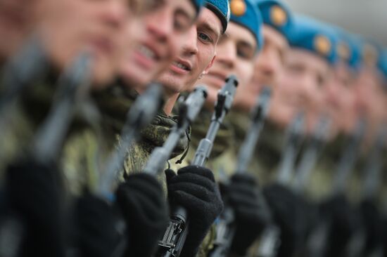 Rehearsing V-Day military parade on May 9