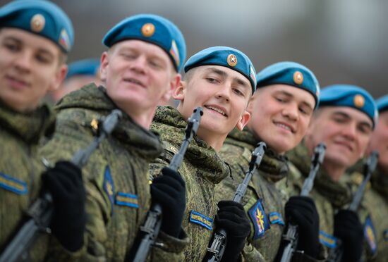 Rehearsing V-Day military parade on May 9