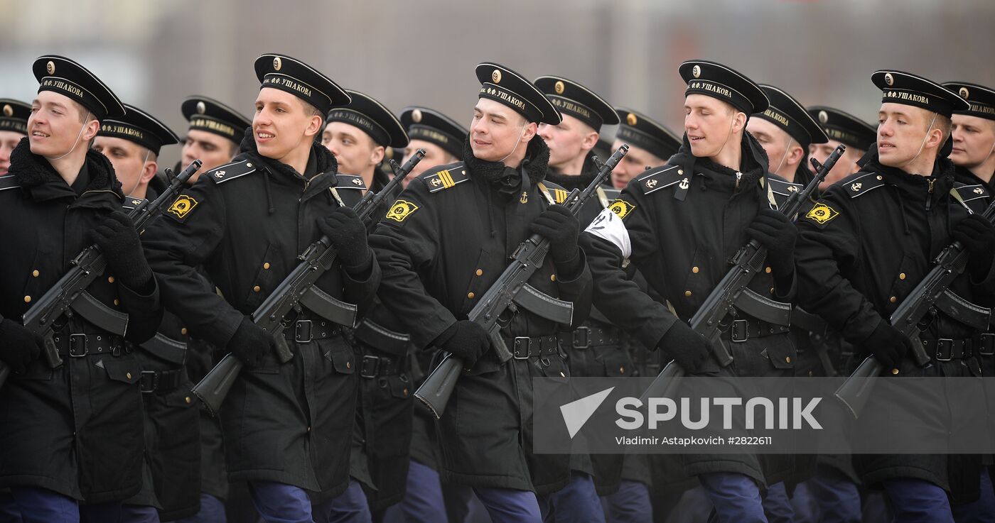 Rehearsing V-Day military parade on May 9