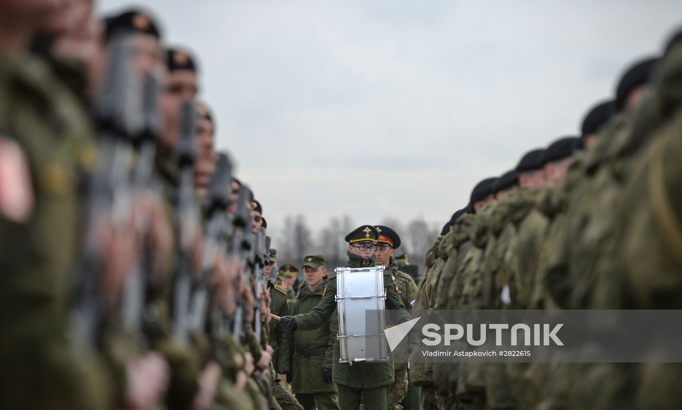 Rehearsing V-Day military parade on May 9