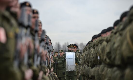 Rehearsing V-Day military parade on May 9