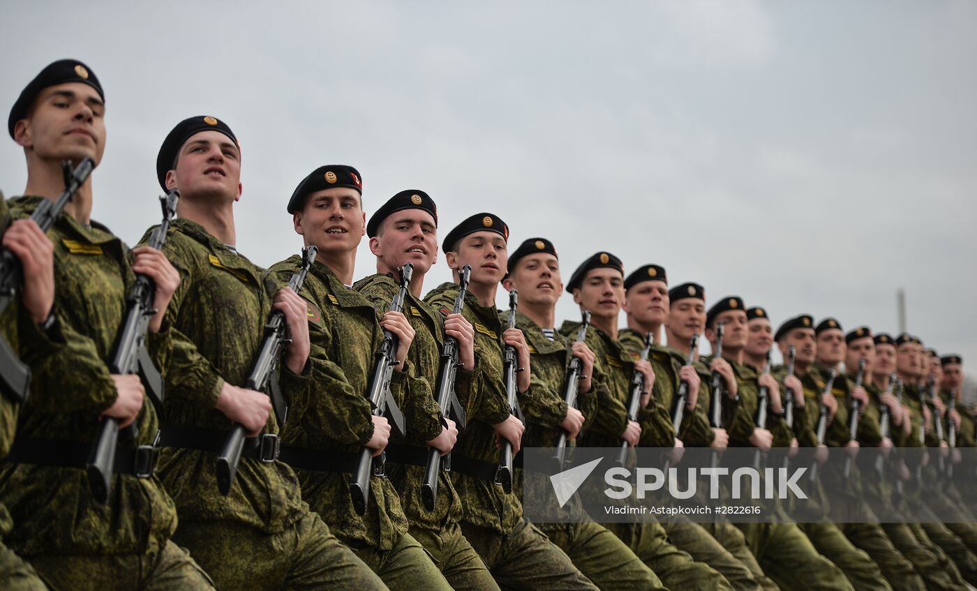 Rehearsing V-Day military parade on May 9