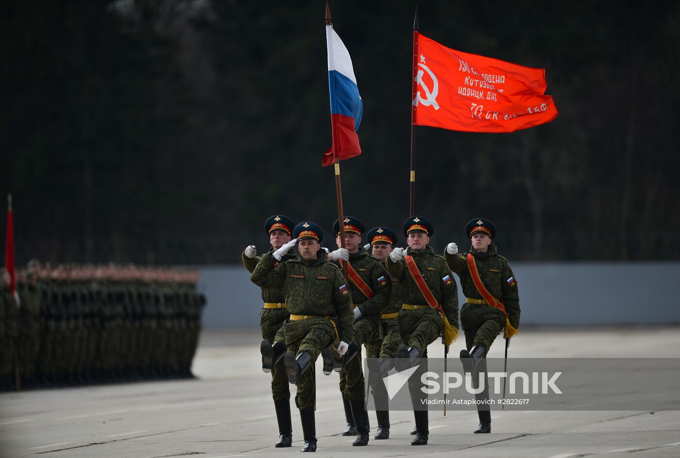 Rehearsing V-Day military parade on May 9