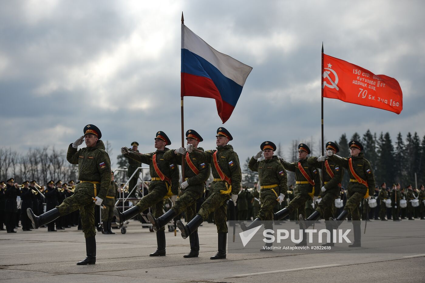 Rehearsing V-Day military parade on May 9