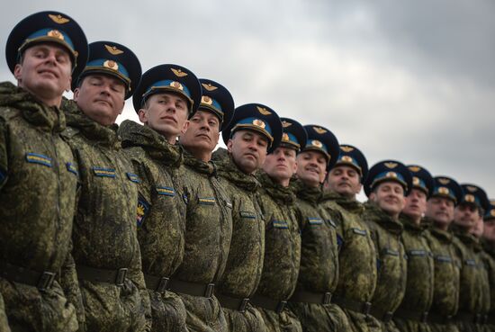 Rehearsing V-Day military parade on May 9