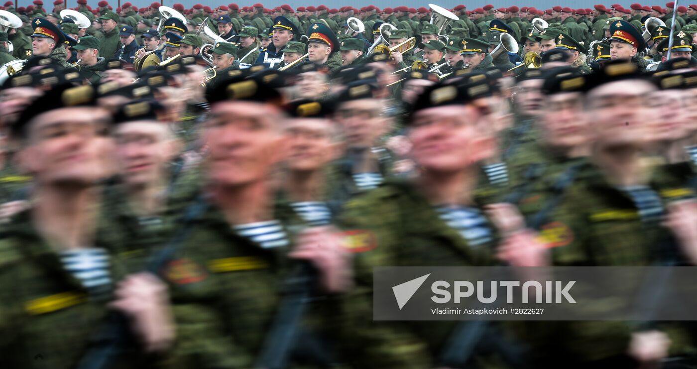 Rehearsing V-Day military parade on May 9