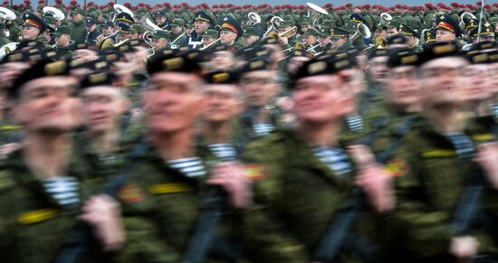 Rehearsing V-Day military parade on May 9