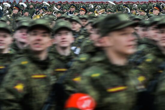 Rehearsing V-Day military parade on May 9