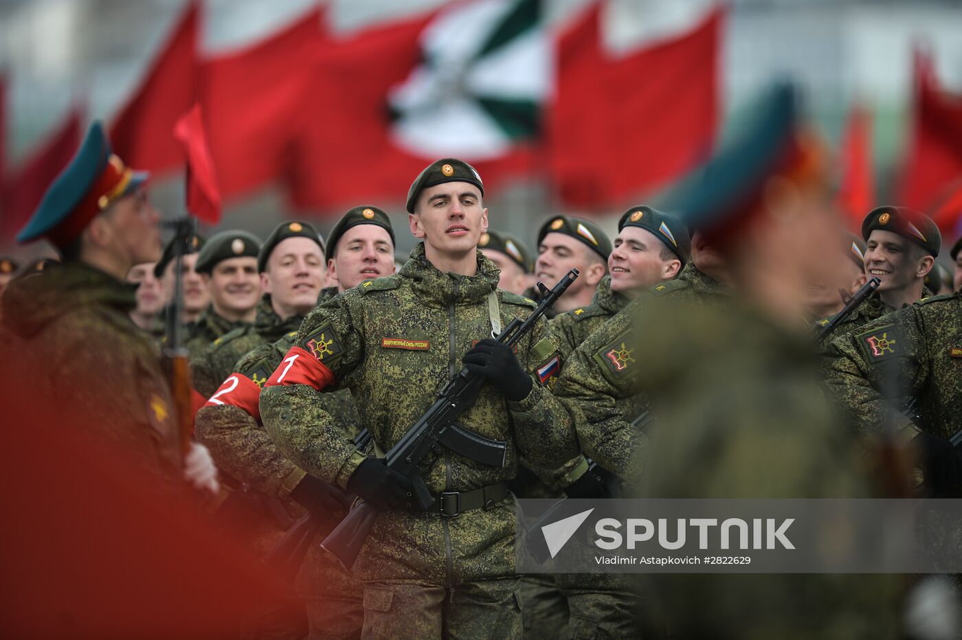 Rehearsing V-Day military parade on May 9