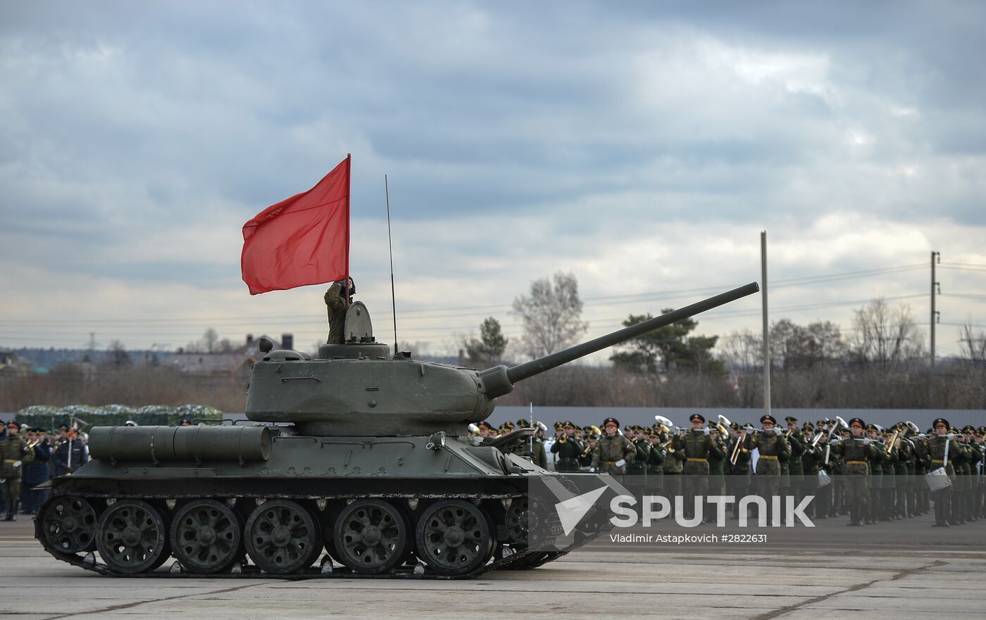 Rehearsing V-Day military parade on May 9