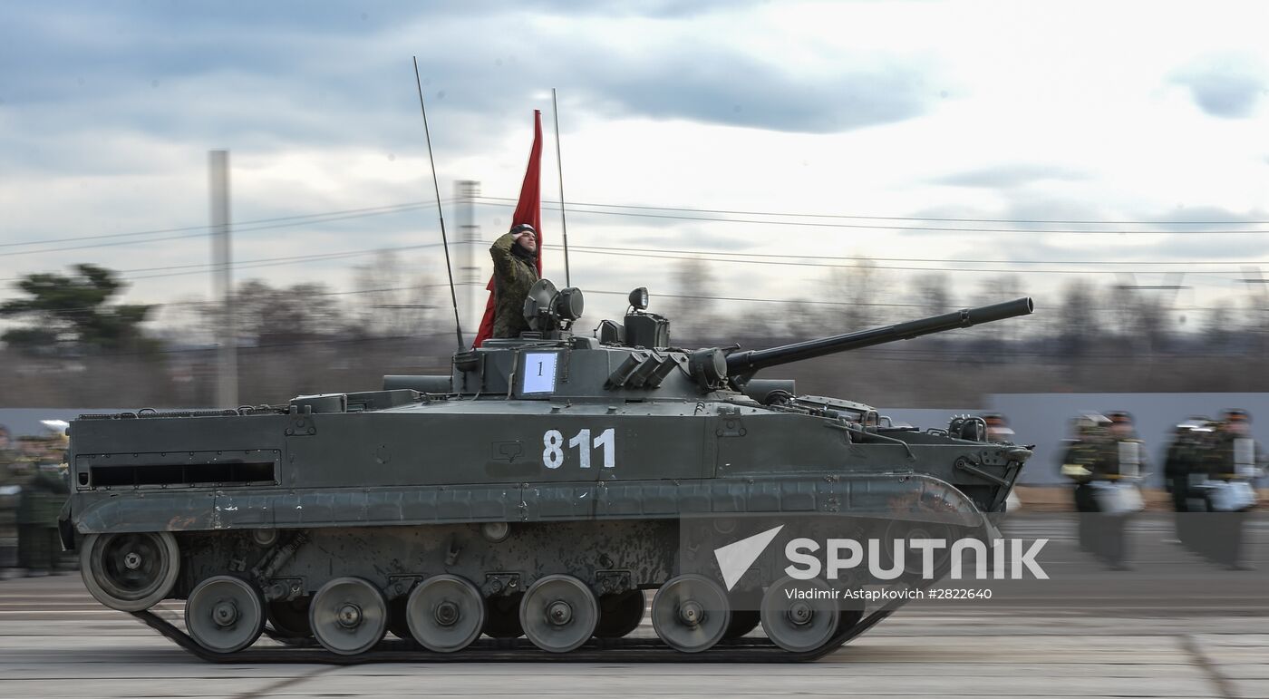 Rehearsing V-Day military parade on May 9