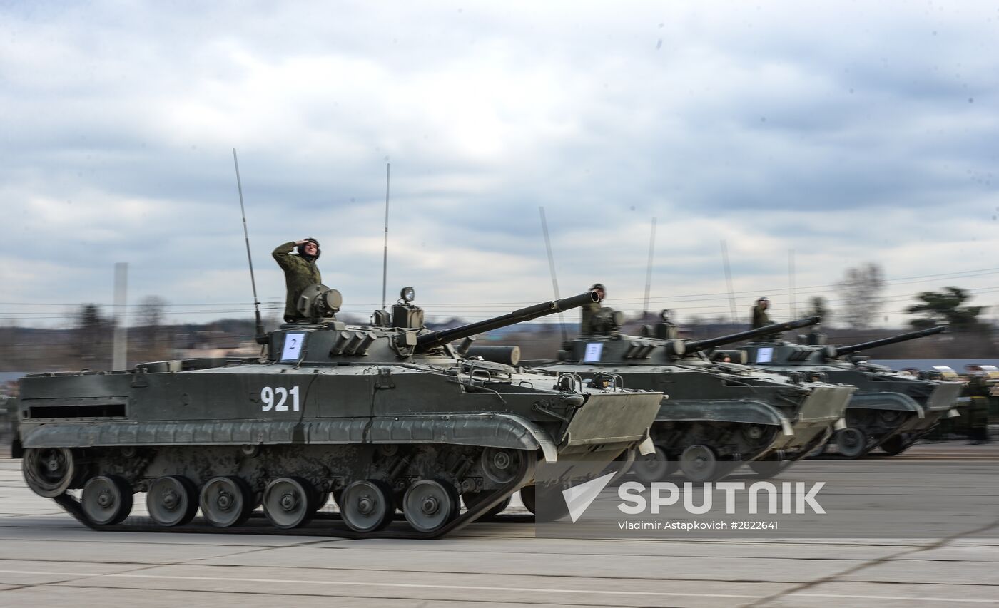 Rehearsing V-Day military parade on May 9