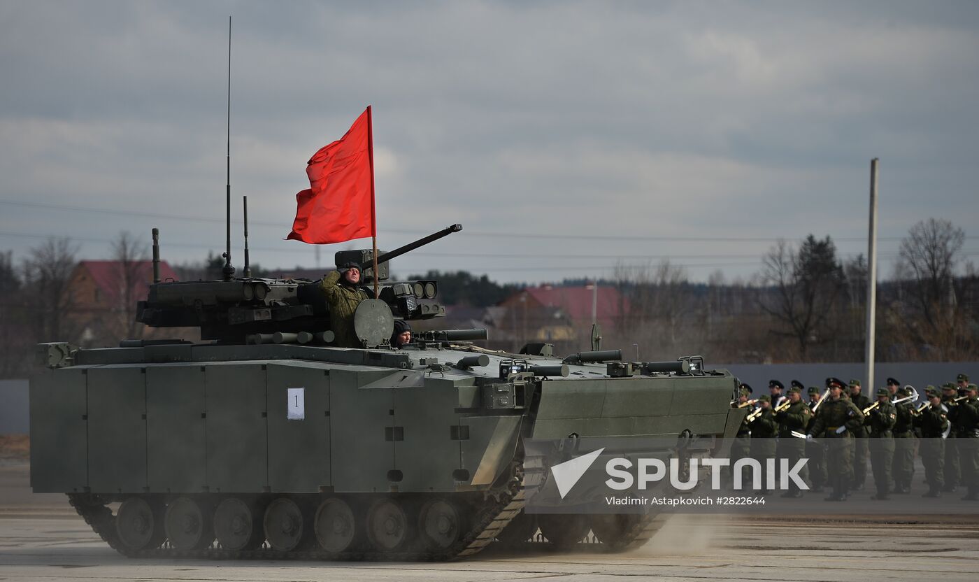 Rehearsing V-Day military parade on May 9