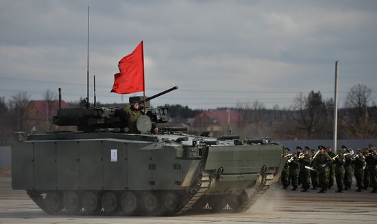 Rehearsing V-Day military parade on May 9
