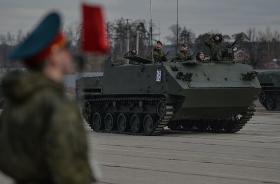 Rehearsing V-Day military parade on May 9