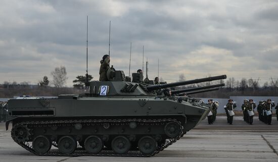 Rehearsing V-Day military parade on May 9