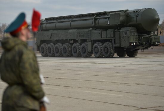 Rehearsing V-Day military parade on May 9